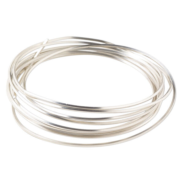 Wire, sterling silver, half-hard, square, 20 gauge. Sold per pkg of 5 feet. image number 0