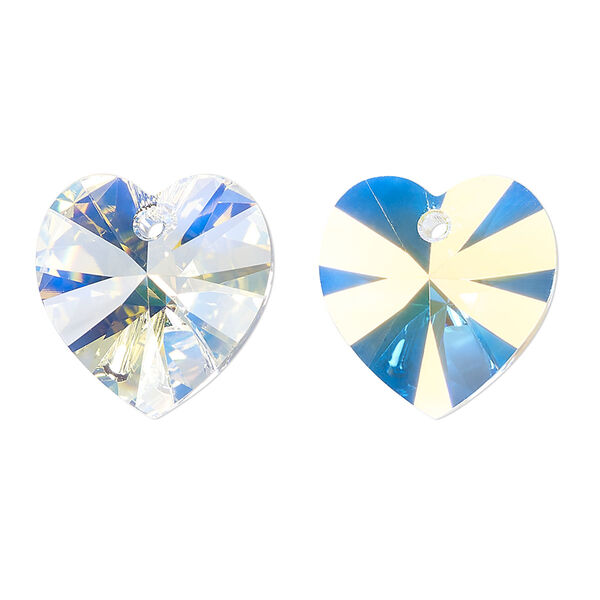 Drop 2pk crystal AB, Crystal Passions® 18mm pendant heart 6228 image number 0