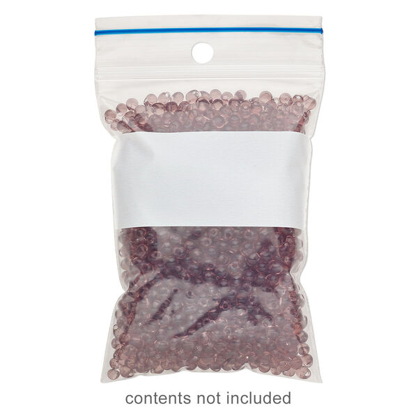 Bag, Tite-Lip™, plastic, blue and clear, 3-1/2x2-1/4" top zip. Sold per pkg of 100. image number 0