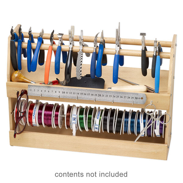 Organizer, wood / steel, 18 x 13 x 5-3/4 inches. Sold individually. image number 0