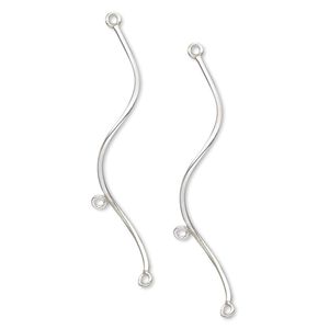 Focal, sterling silver-filled, 34-38mm swirl with 2 loops. Sold per pkg of 2.