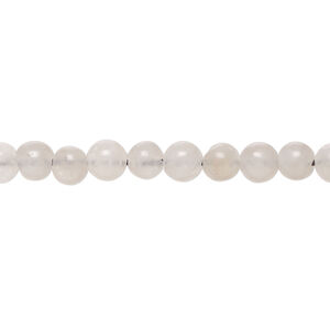 Snow quartz 1pkg1, hand-cut round bead natural, 13 inch 5-6mm