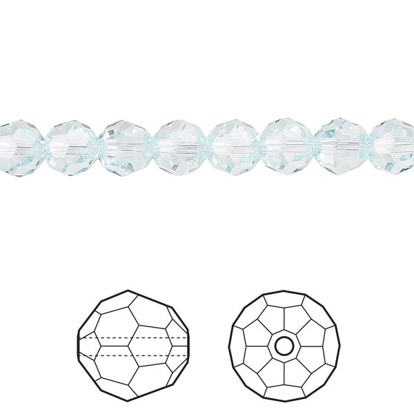 Bead 12pk light Azore, Crystal Passions® 6mm round 5000 image number 0