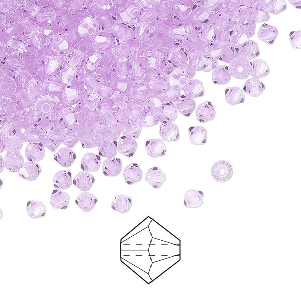 Bead 1440pk violet, Preciosa Czech crystal 3mm bicone image number 0