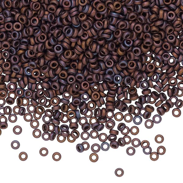 Seed bead, Miyuki, glass, pkg/10g, 2.2x1mm spacer rondelle, opaque iris purple, (SPR2.2-2005). image number 0