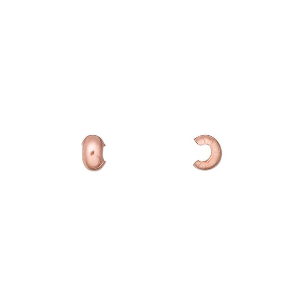 Crimp cover, copper-plated copper, 4mm. Sold per pkg of 500. image number 0