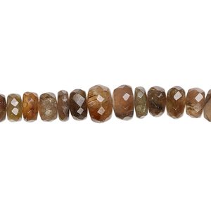 Andalusite 1pkg1, hand-cut faceted rondelle bead natural 17 inch graduated 4x2mm-8x5mm
