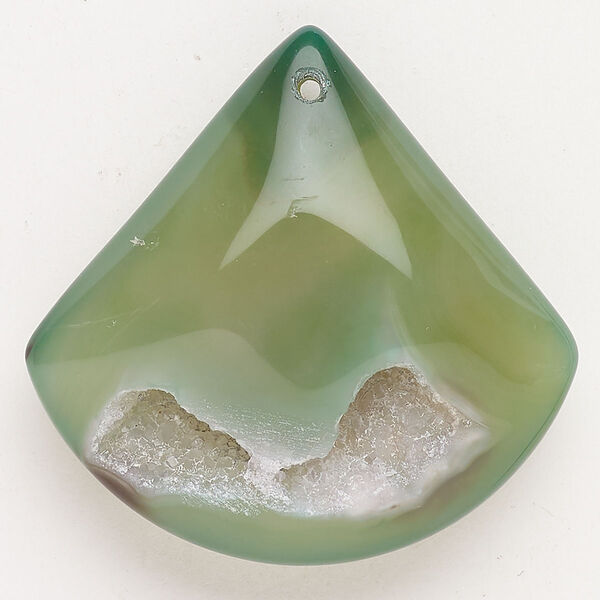 Druzy agate 1pkg1, puffed teardrop focal B grade, 42x41mm-44x44mm image number 0