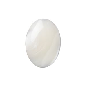 Cabochon, mother-of-pearl shell (bleached), white, 25x18mm calibrated oval, Mohs hardness 3-1/2. Sold individually.