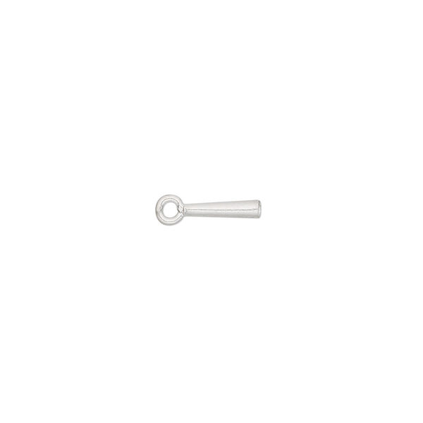 Cone, Hill Tribes, fine silver, 7x2mm with loop, 1mm inside diameter. Sold per pkg of 8. image number 0