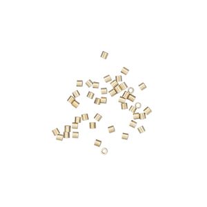 Crimp, 14Kt gold-filled, 1.1x1mm micro cut tube, 0.6mm inside diameter. Sold per pkg of 50.