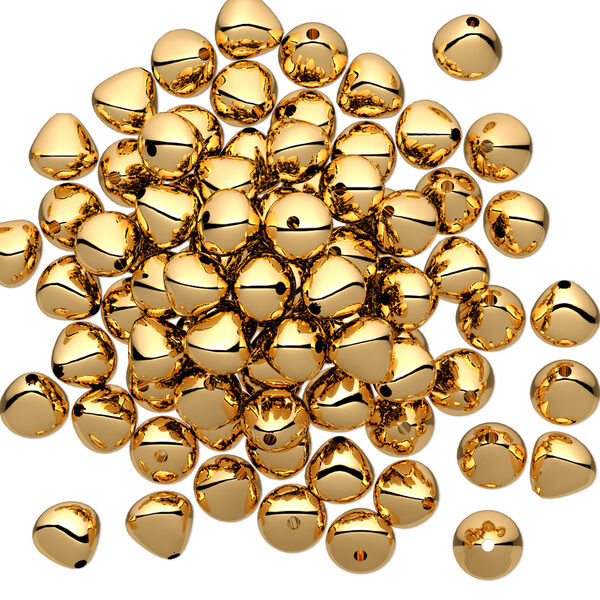 Bead, gold-plated brass, 5mm teardrop. Sold per pkg of 100. image number 0