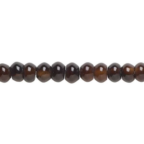 Black / brown agate 1pkg1, rondelle bead C grade, 14 inch 6x4mm-6x5mm image number 0