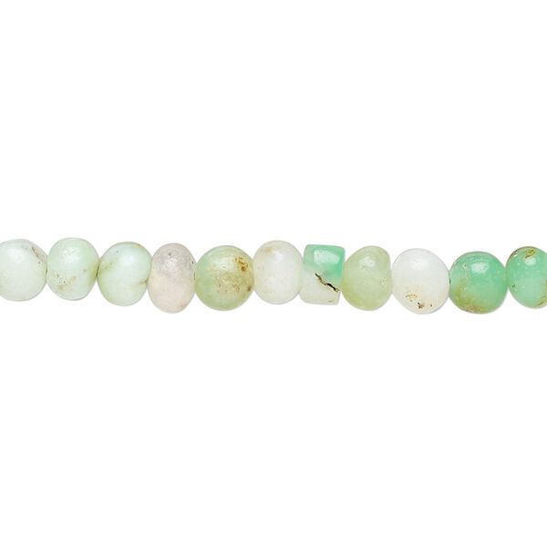 Chrysoprase 1pkg1, hand-cut pebble bead natural 14 inch small image number 0