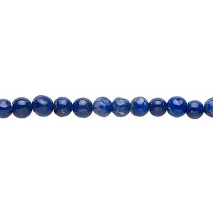 Lapis lazuli 1pkg1, non-uniform round bead natural 15 inch 3-4mm