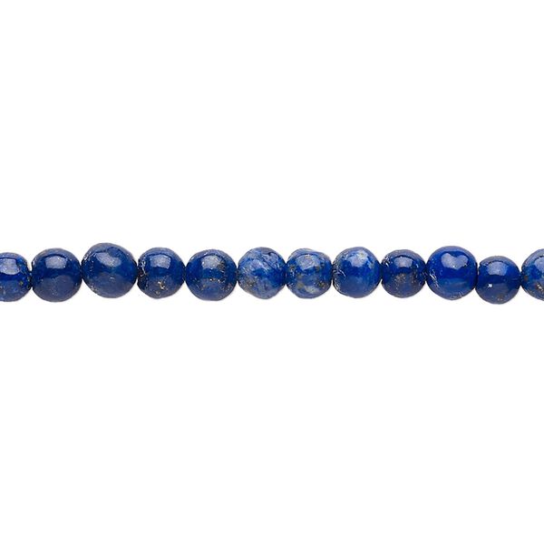 Lapis lazuli 1pkg1, non-uniform round bead natural 15 inch 3-4mm image number 0