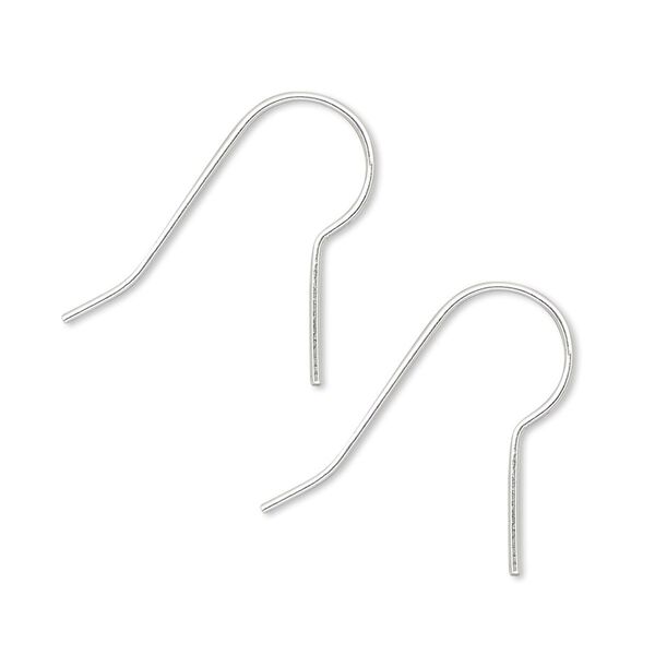 Ear wire fishhook 1pkg10 sterling silver-filled, 19mm / 8mm shank, 21 gauge 5 pair image number 0