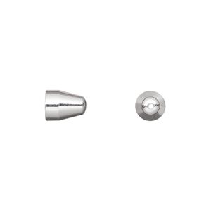 Cone, silver-finished brass, 8x6mm seamless with 5.5mm inside diameter. Sold per pkg of 10.