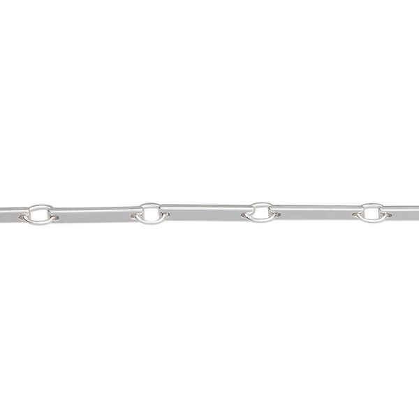 Chain, silver-plated brass, 2mm bar. Sold per pkg of 5 feet. image number 0