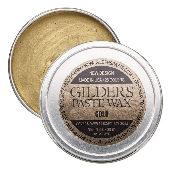 Wax paste, Gilders Paste®, pkg/1-ounce tin, gold. image number 0