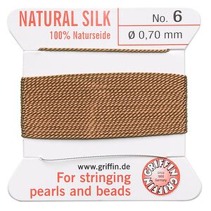 Thread, Griffin, silk, cornelian, size #6. Sold per 2-meter card (approximately 78 inches).