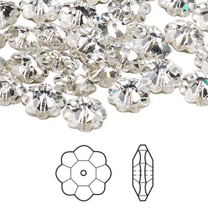 Margarita flower 144pk crystal foil back, Crystal Passions® 10x3.5mm 3700
