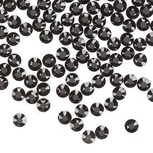 Flat back, Dance With Me™ crystal rhinestone, jet, foil back, 3.8-4mm rose, SS16. Sold per pkg of 144 (1 gross).
