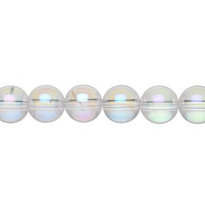 Quartz crystal 1pkg1, AB round bead 15.5-16 inch 8mm