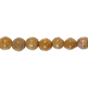 Tigerskin "jasper" 1pkg1, faceted round bead natural 7 inch 5-7mm