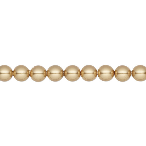 Pearl 100pk bright gold, Crystal Passions® 5mm round 5810 image number 0
