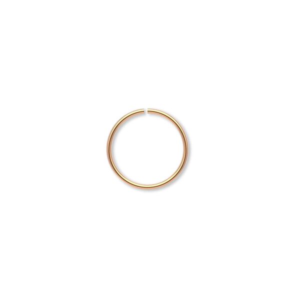 Jump ring, gold-plated brass, 12mm round, 10.4mm inside diameter, 20 gauge. Sold per pkg of 500. image number 0