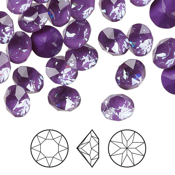 Chaton 144pk crystal purple ignite, Swarovski® 8.16 to 8.41mm round SS39 1088 image number 0