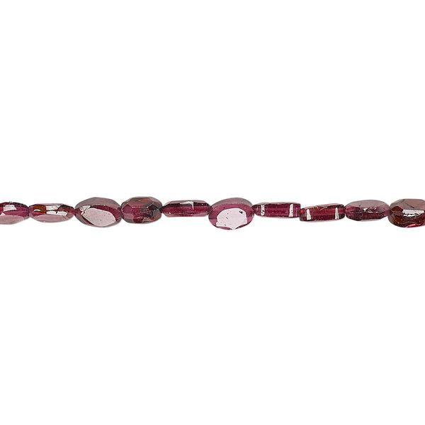 Bead, rhodolite garnet (dyed), 5x2mm-6x4mm hand-cut faceted flat oval, B grade, Mohs hardness 7 to 7-1/2. Sold per 13-inch strand. image number 0