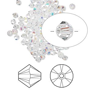 Bead 144pk crystal AB, Crystal Passions® 2.5mm bicone 5328