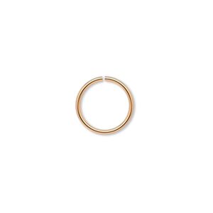 Jump ring, gold-plated brass, 12mm round, 10mm inside diameter, 18 gauge. Sold per pkg of 100.