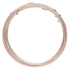 Wire, ParaWire™, rose gold-finished copper, half-round, 18 gauge. Sold per 4-yard section.
