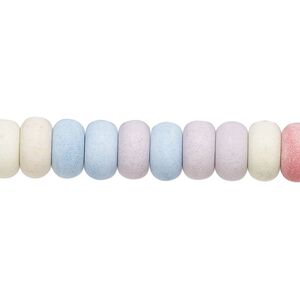 Bead, porcelain, opaque matte multicolored, 8x4.5mm rondelle. Sold per 15-1/2" to 16" strand, approximately 75 to 95 beads.