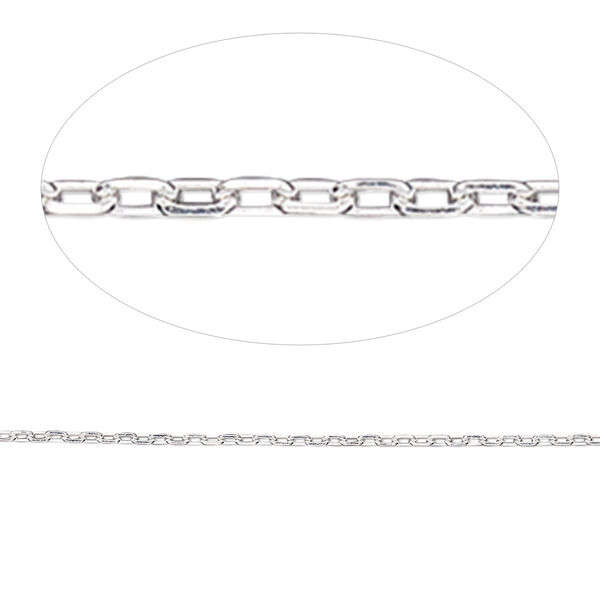 Chain, Gossamer™, sterling silver, 1mm cable. Sold per pkg of 5 feet. image number 0