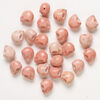 Bead mix, "howlite" (imitation) resin 1pkg25, opaque pink and salmon, 17x14mm-18x15mm skull. image number 1