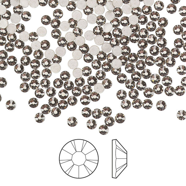 Flat back 1440pk black diamond foil back, Preciosa MAXIMA Czech crystal hotfix rhinestone 2.3-2.5mm chaton rose round SS8 image number 0