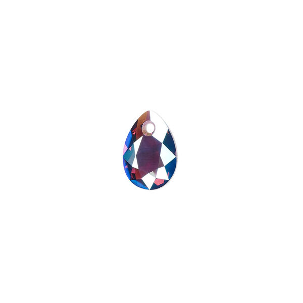 Drop 48pk amethyst shimmer, Swarovski® 11.5mm pendant pear cut 6433 image number 0
