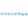 Bead, glass 1pkg8, opaque white and turquoise blue, 12mm hand-painted round. image number 1