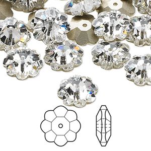 Margarita flower 12pk crystal foil back, Crystal Passions® 12x4mm 3700