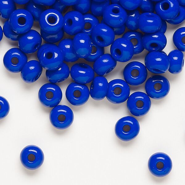 Seed bead, Preciosa Ornela, glass, opaque lapis blue, #2 rocaille. Sold per 500-gram pkg. image number 0