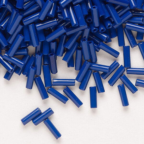 Bead, Preciosa Ornela Czech glass, bugle bead, pkg/500g, #3, opaque cobalt blue, (33070). image number 0