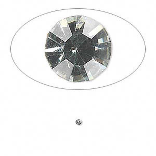 Chaton, glass rhinestone, black diamond, foil back, 1.6-1.7mm faceted round, PP10. Sold per pkg of 72. image number 0