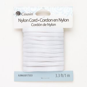 Nylon 1pkg1, flat round cord white 1m 5mm