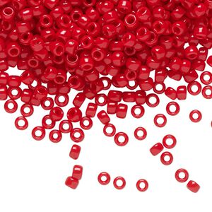 Seed bead, TOHO BEADS®, glass, pkg/250g, #8 round, opaque pepper red (TR-08-45).