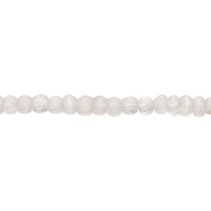 Quartz crystal 1pkg1, matte hand-cut faceted rondelle bead natural 10 inch 4x2mm-5x4mm