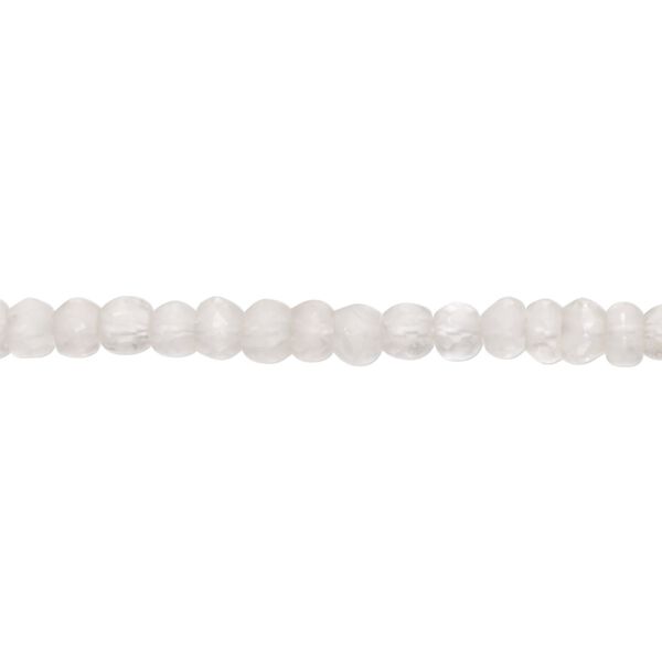 Quartz crystal 1pkg1, matte hand-cut faceted rondelle bead natural 10 inch 4x2mm-5x4mm image number 0
